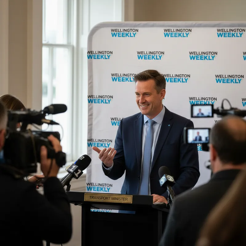 Chris Bishop, Transport Minister, in Wellington looking confidently towards the camera.