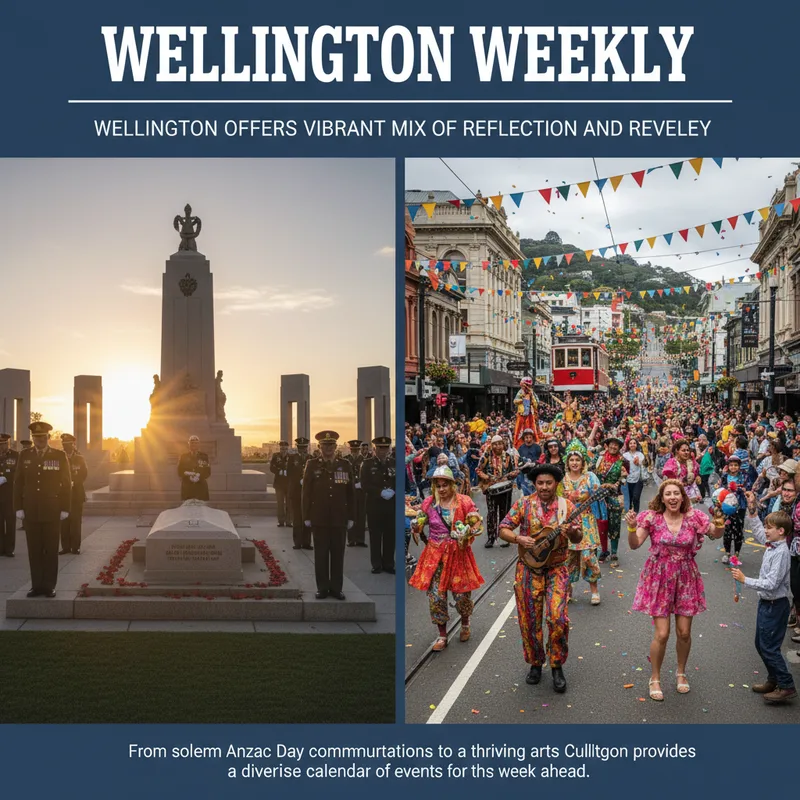 Wellington cityscape with Parliament Building and waterfront, showcasing a blend of historical architecture and modern activity.